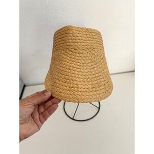 Zara Tan Braided Straw Sun Visor Adjustable Wide Brim Summer Hat 0653/202 S-M